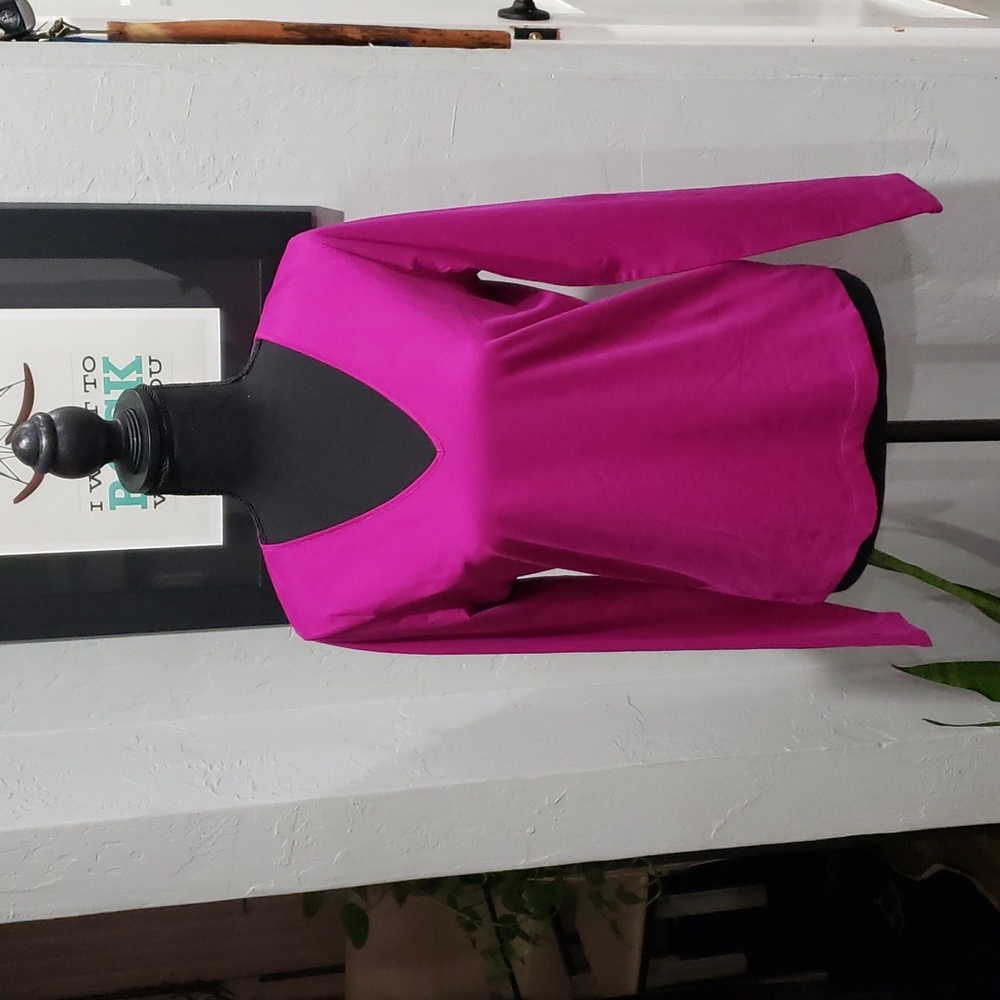 Linda Allard for Ellen Tracy M Long-Sleeve Fuchsia Top